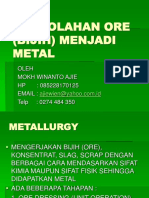 Pengolahan Ore (Bijih) Menjadi Metal