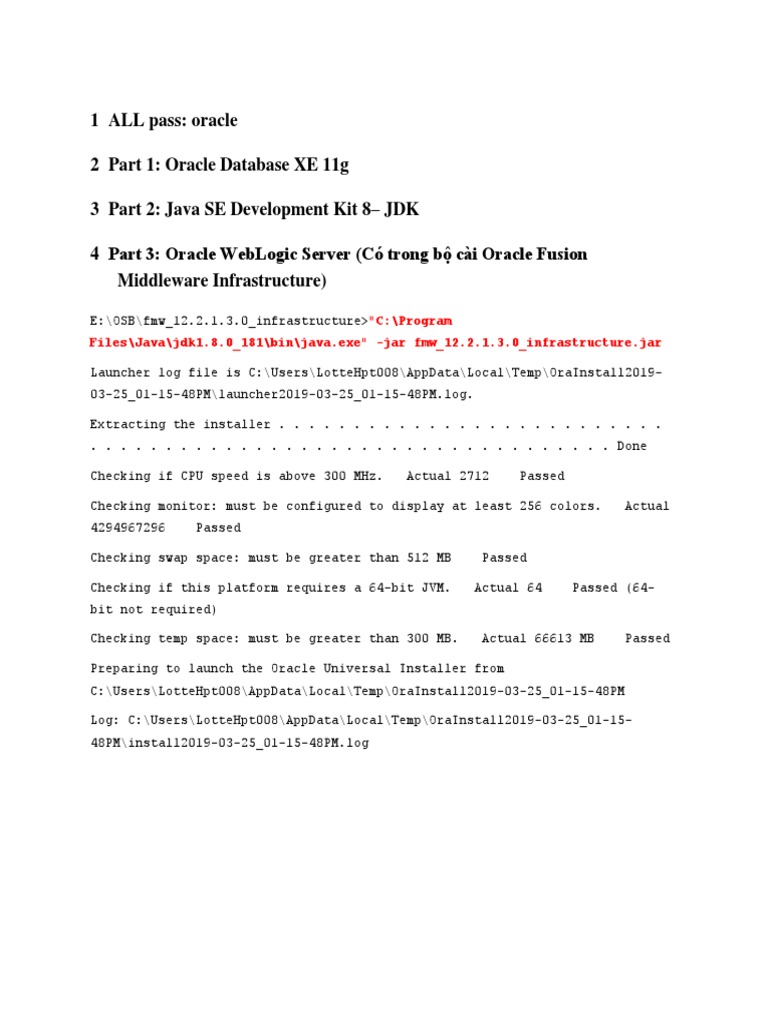 OSB Installation Guide | PDF | Oracle Database | Java (Programming ...