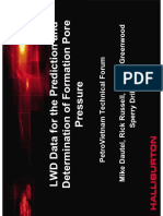 LWD Data For The Prediction and Determination of Formation Pore Pressure