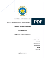 Matriz de Impacto Ambiental Espinosa Granda