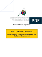 Field Study 1 Manual: Observation of Learner's Development and The School Environment