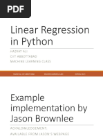 Linear Regression in Python: Hazrat Ali Ciit Abbot Tabad Machine Learning Class