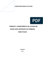 Trânsito Conhecimento de Jovens em Idade para Obtenção Da Primeira Habilitação Dissertação PUC Campinas SENA, C. M. 2019 PDF