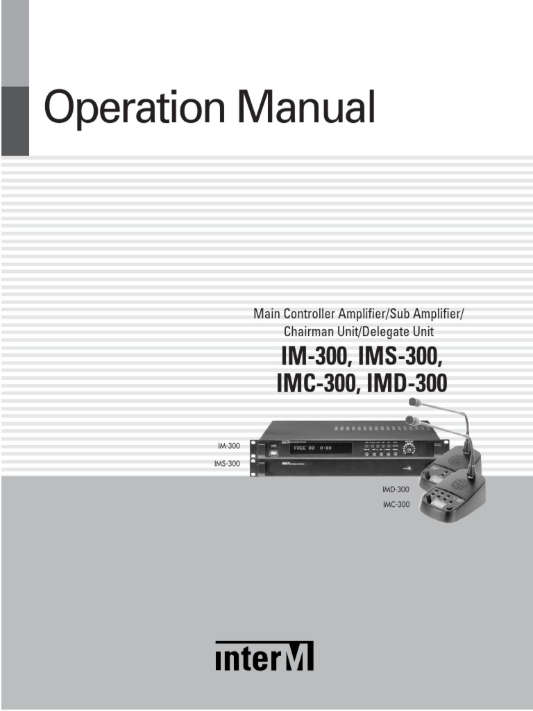 IM-300 Series Operation Manual | PDF | Microphone | Amplifier