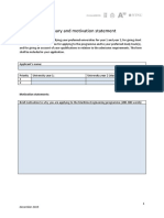 NMME Application Summary and Motivation Statement Restricted