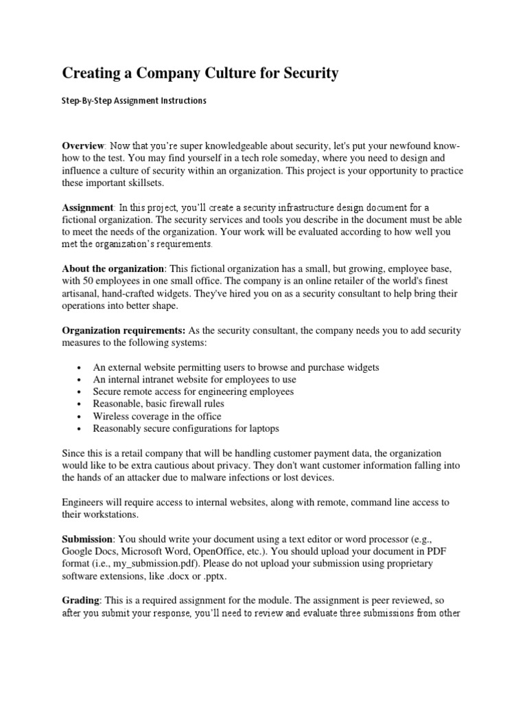 Creating A Company Culture For Security | PDF | Websites 