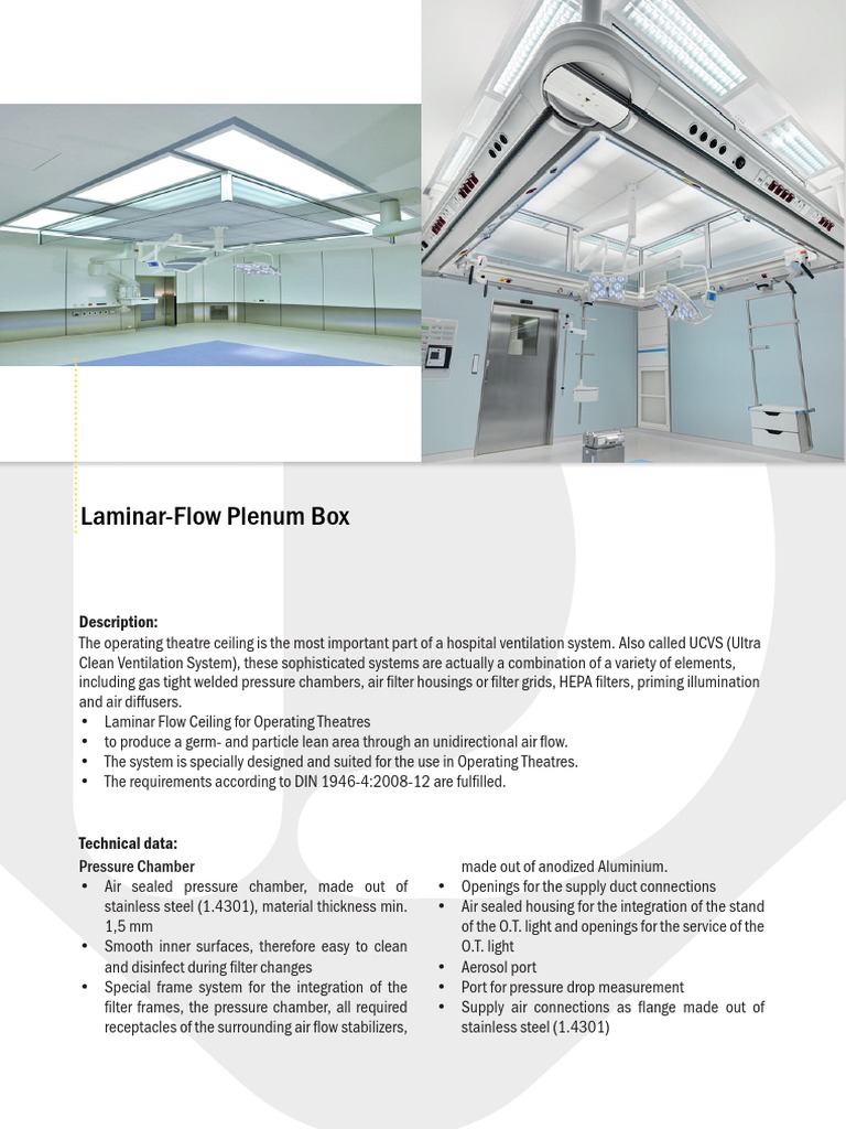 Laminar Flow Plenum Box for OTs | PDF | Duct (Flow) | Mechanical ...