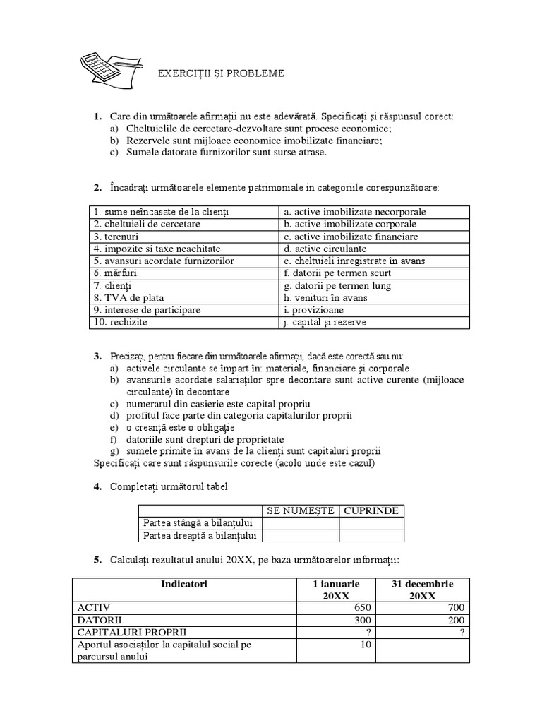 Exercitii Probleme Propuse PDF | PDF