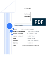 Hoja de Vida: Datos Personales