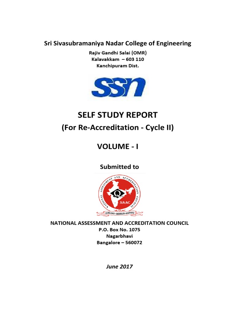 SSN College NAAC Re-Accreditation Report | PDF | Biomedical Engineering ...