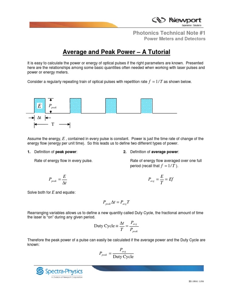 Average and Peak Power Explained | PDF