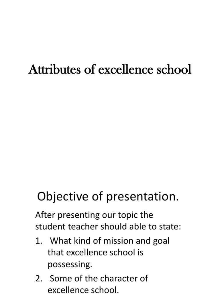 Excellence School Attributes Guide | PDF | Schools | Teachers
