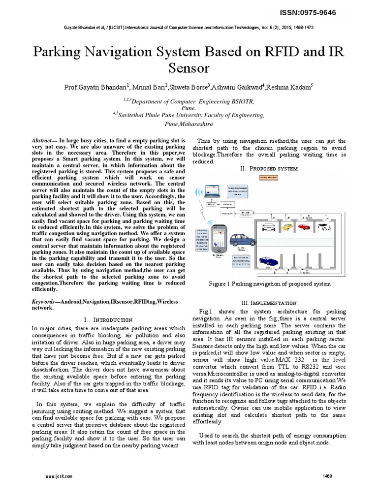 Parking Navigation System Based On RFID and IR Sensor | PDF | Radio ...