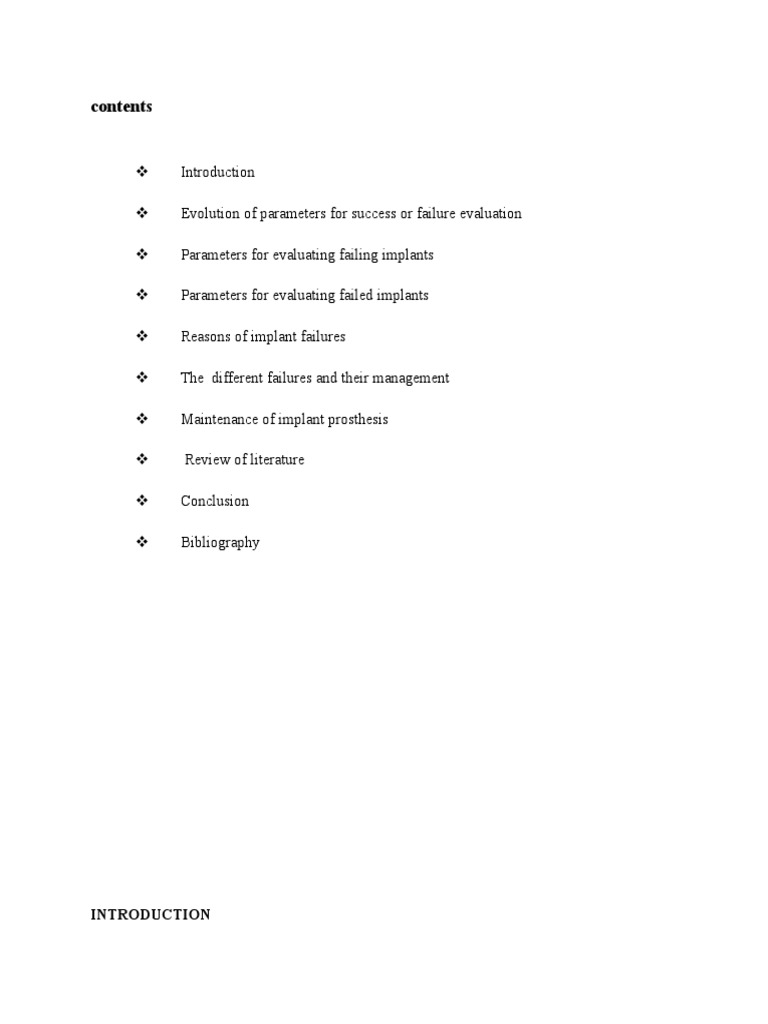 Complications and Failures of Implants | PDF | Dental Implant | Human Tooth