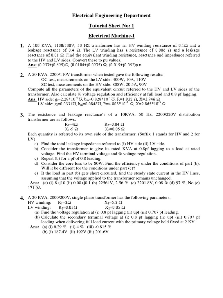 Machines Assignment | PDF | Transformer | Electrical Impedance