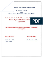 Arts, Commerce and Science College Ashti A Project Report On "Railway Reservation System"