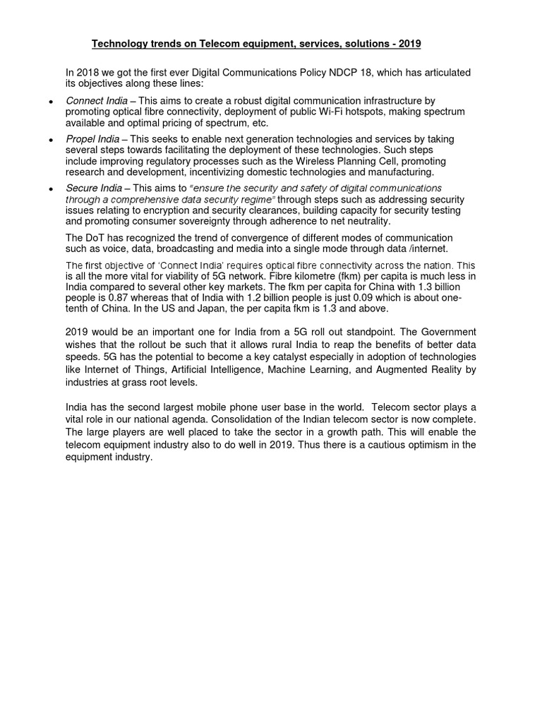 Technology Trends On Equipment PDF Wi Fi