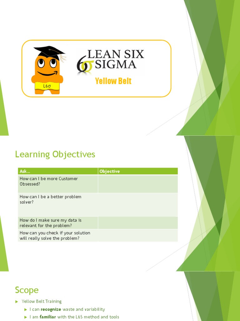 Lean Six Sigma Yellow Belt Training | PDF | Six Sigma | Lean Manufacturing