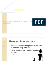 Soil Soil Nutrients Nutrients: Role of Nutrients in Quality Plant Growth