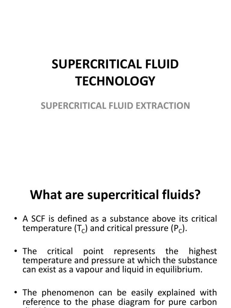 Supercritical Fluid Technology | PDF | Supercritical Fluid | Solvent