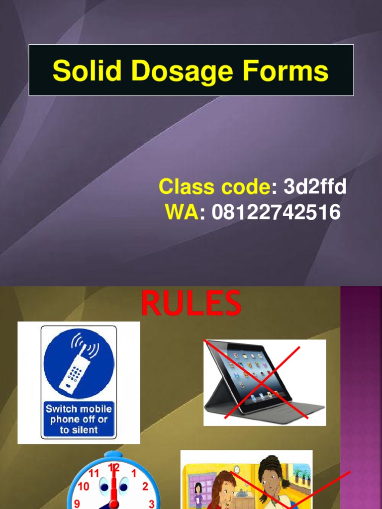 Overview of Solid Dosage Forms | PDF | Solubility | Tablet (Pharmacy)
