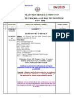 Exam Programme June 2019