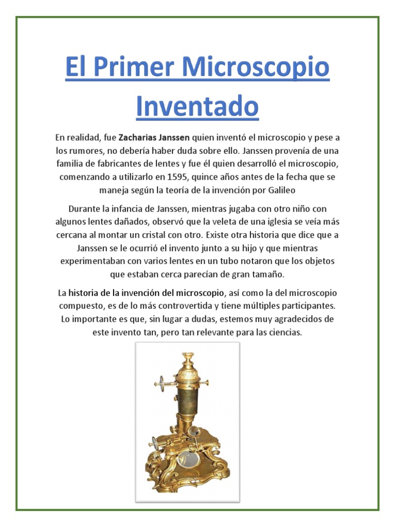 El Primer Microscopio Inventado | PDF