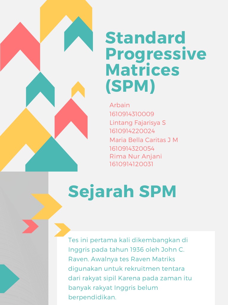 Panduan Tes Matriks Progresif SPM | PDF