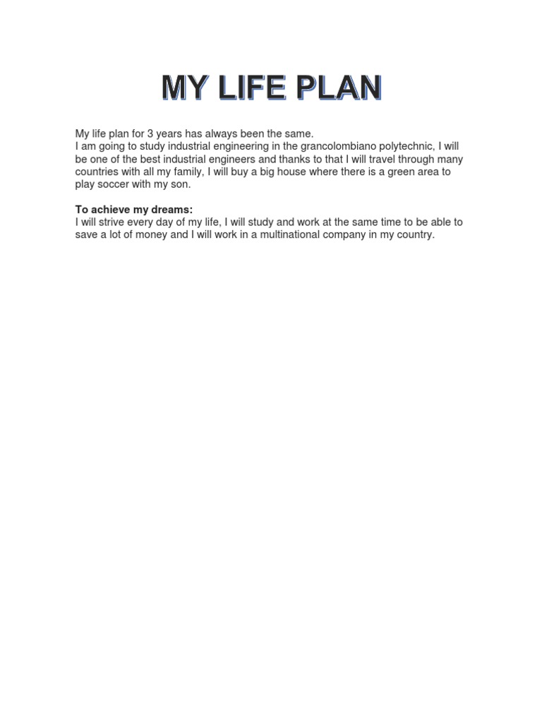 My Life Plan | PDF | Career & Growth