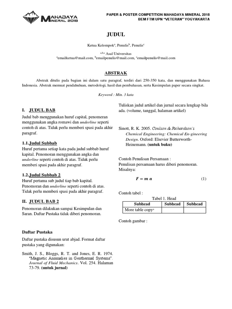 Format Full Paper Mahadaya Pdf