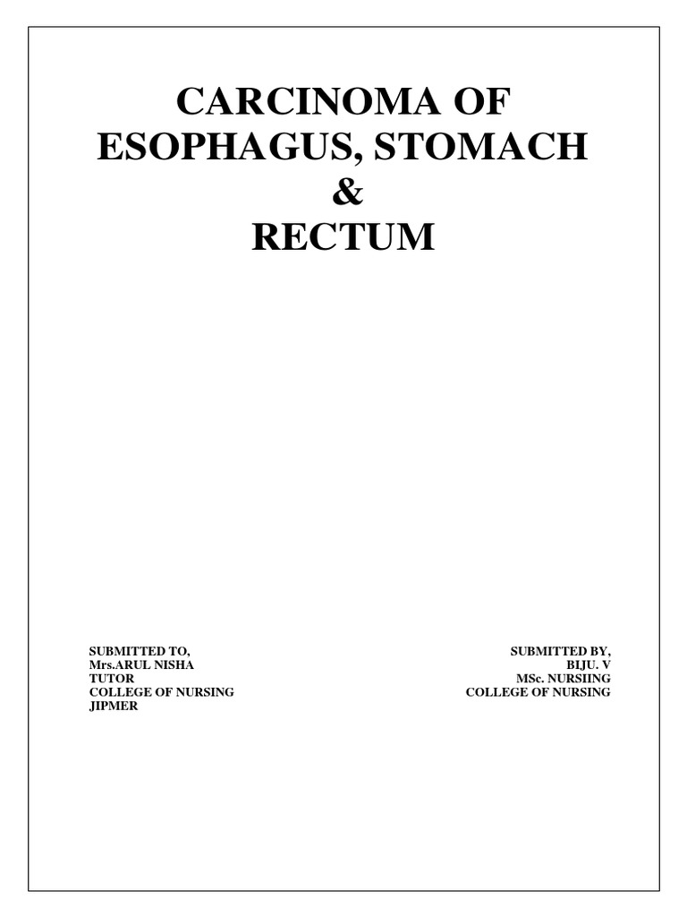 Esophageal Cancer Overview and Risks | PDF | Esophageal Cancer ...