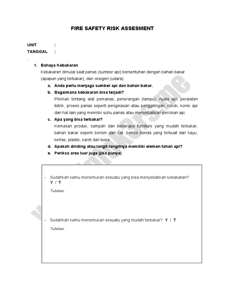 Fire Safety Risk Assessment PDF