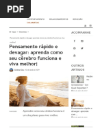 Pensamento Rápido e Devagar_ Aprenda Como Seu Cérebro Funciona