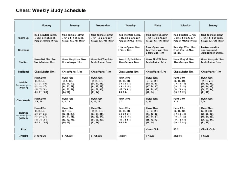 Chess Schedule PDF Chess Abstract Strategy Games
