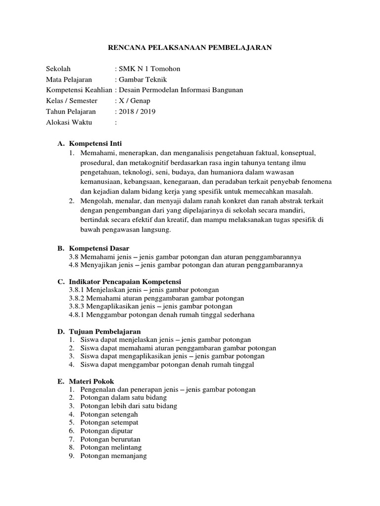 RPP 1 X DPIB Gambar Teknik | PDF