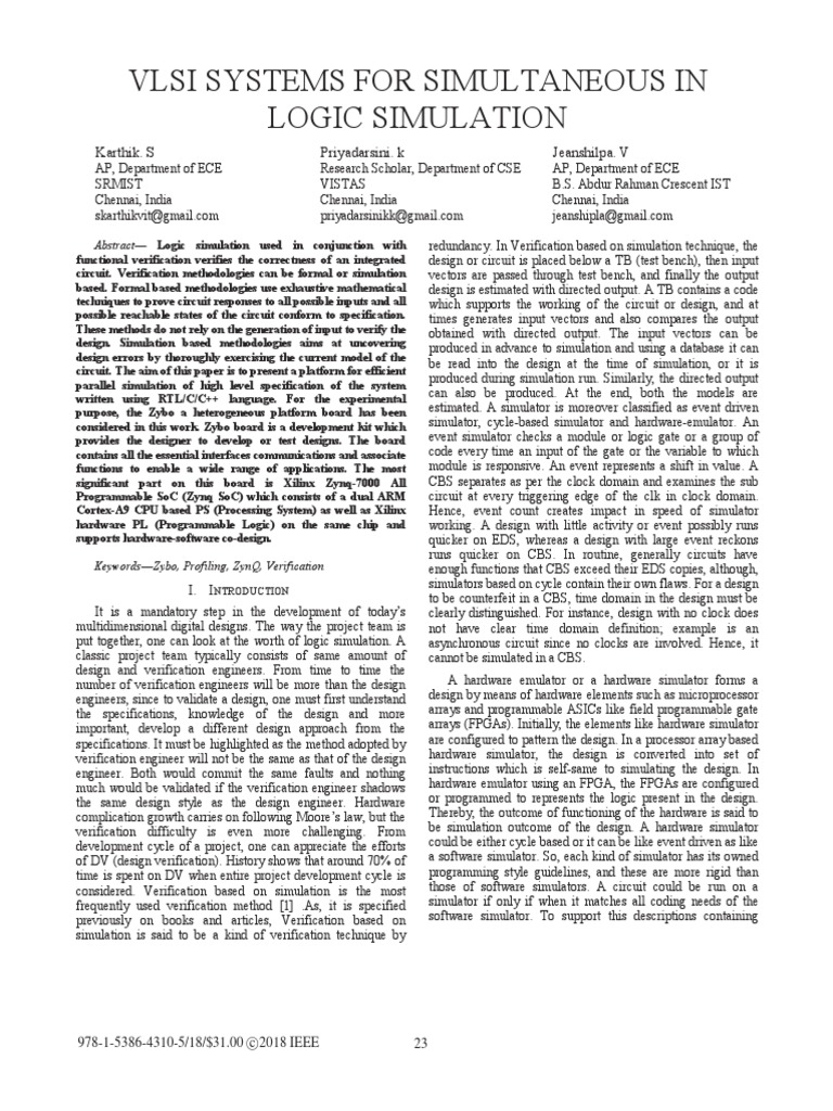 VLSI Logic Simulation and Verification | PDF | Formal Verification ...