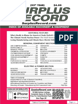 MAY 2019 Surplus Record Machinery & Equipment Directory, PDF, Electric  Motor