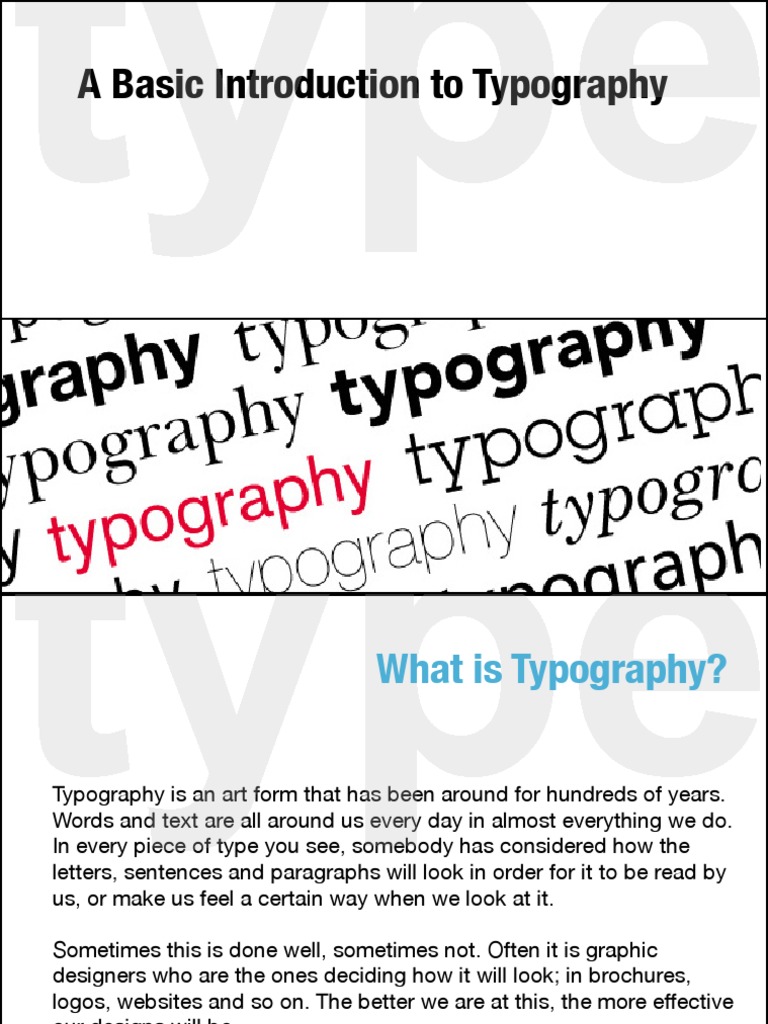 Introduction to Typography Basics | PDF | Typefaces | Typography