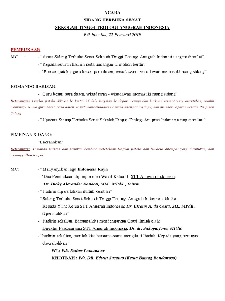 Acara Wisuda 22 Feb 2019