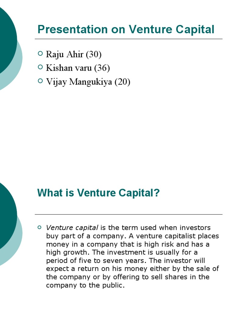 Venture Capital Presentation | PDF | Venture Capital | Corporate Finance