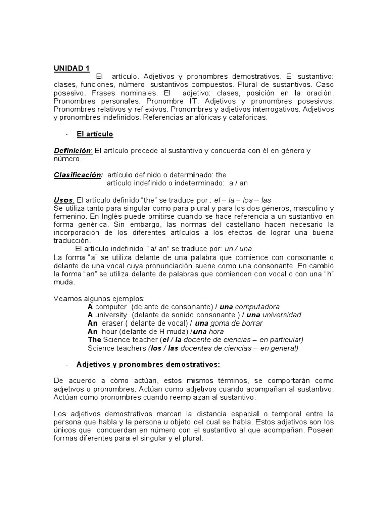 Unidad 1 Ingles Tecnico 1 Descargar Gratis Pdf Adjetivo Numero