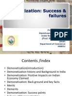Demonetization: Success & Failures: Presented By:-Harshvardhan Bartwal (Prof. R.C. Dangwal) Dean