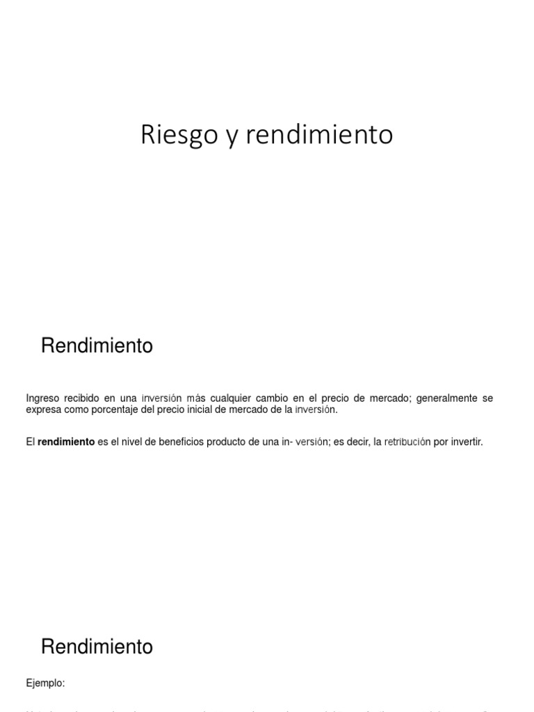 Riesgo y Rendimiento en Inversiones | PDF | Inversiones | Economias