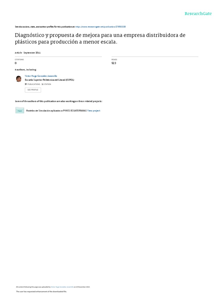 Diagnostico y Propuesta de Mejora para Una Empresa | PDF | Calidad ...