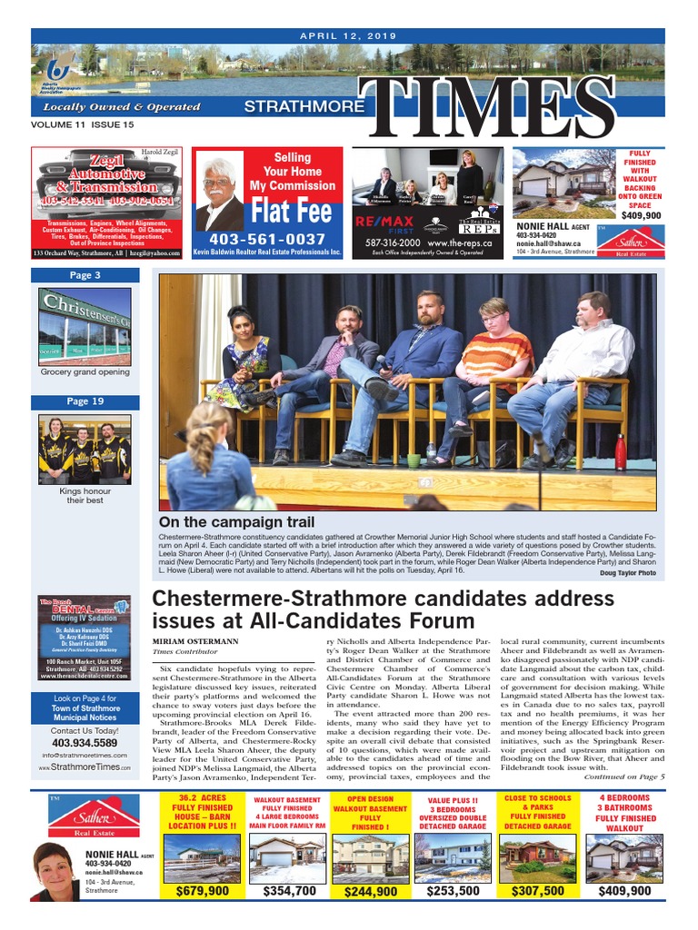 April 12, 2019 Strathmore Times | PDF | Carbon Tax | Grocery Store