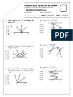 Problemas de geometría para examen mensual de 4to año