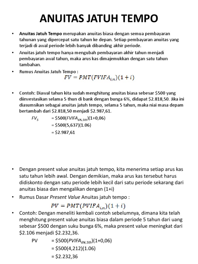 Bagian 2 Anuitas Jatuh Tempo