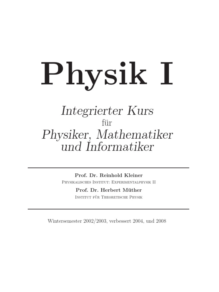 Theoretische Physik 1 Pdf