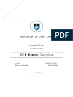 UCT Report Template: University of Cape Town