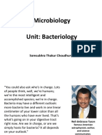 Microbiology Unit: Bacteriology: Somsubhra Thakur Choudhury